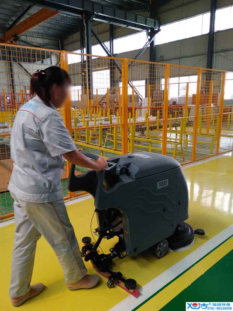旭洁手推式多功能全自动洗地机，工业厂房物流洗地机